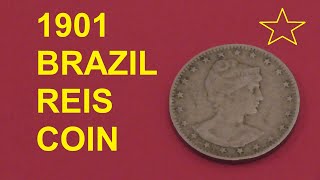 1901 200 Reis Brazil Coin #numismatics #coins #brazil