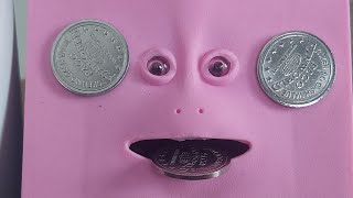 🌈🌈🌈ASMR FUNNY FACE EATING COINS BANK CHALLENGE..LET'S PLAY 🌈🌈