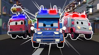 POLICE TRUCK joins the RESCUE SQUAD! | | Emergency Vehicles for Kids