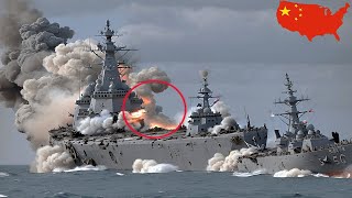 WORLD WAR III HAS BEGUN  Chinese Warship sunk by US destroyer with Harpoon missile near Taiwan