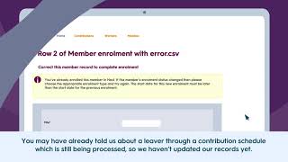 Error handling for member enrolment files