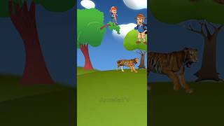 Pelan-pelan Turunya Di Bawah ada Binatang Buas (Harimau) #animasi #shorts #funny