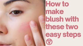 How to make Blush on with foundation &red lipstick😲 High Quality \\Cheeks blush #makeup #foziavlogs