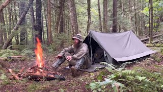 Vintage Canvas Tent, Night Hike, Patrol Pack, Steak, Camping Wilderness solo overnight