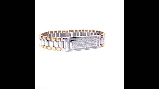 Men's 2.90 Carat Pavé Diamond Heavyweight Watch Band Bracelet in 14k Two-Tone Gold