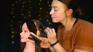 ASMR Hair Instructor | You’re the Trainee (real hair, section, parting, clipping, curling sounds)