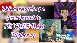 Reincarnated as a sword react to TEACHERS 1st Wielder as Subaru Natsuki | Part 2 | REQUESTED |