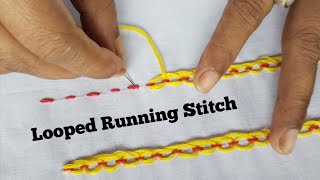 Looped Running Stitch Embroidery Design Tutorial | Embroidery for Beginners