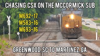 Chasing CSX on the McCormick Subdivision between Greenwood, SC & Martinez, GA - 05-18-2024