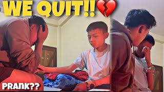 SANGAM CRIED!!!WE ARE QUITTING YOUTUBE💔😭//PRANK!!!????//THE END