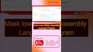 Mask lower Nibble Assembly Language Program #electronicsengineering #8085programming #8085 #shorts