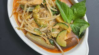 Thai Style Red Chicken Curry with Vegetables