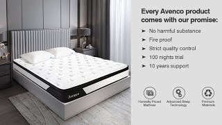 Full Mattress, Avenco Hybrid Mattress Full Size, 10 Inch Innerspring and Gel Memory Foam Mattress in