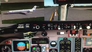 FS2004 / AVIACO / MD 80 / LEMH-LSGG / Landing ILS 05