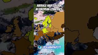 Average hair color in European countries #geography #maps #capcut #countries #andrewtate