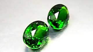 2 91CT 2Pcs OVAL PAIR, DAZZLING OPEN TRANSPARENT UNHEATED CHROME DIOPSIDE