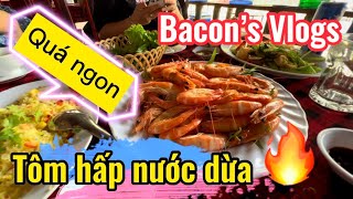 Bacon’s Vlogs: Bạn ăn được bao nhiêu con tôm? Hôm nay bạn Sơri mời các bạn ăn tôm hấp nước dừa.