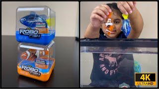 ROBO FISH | Robo fish unboxing & Review | Zuru Robot Alive Fish | Harini fishing in A REAL AQUARIUM