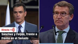 Cara a cara de Sánchez y Feijóo en el Senado