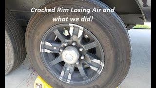 RV Tire Rim Cracked and Losing Air. On our 5th Wheel Forest River Trailer.