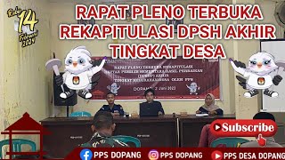 Rapat Pleno Terbuka Daftar Pemilih Sementara Hasil Perbaikan DPSHP Tingkat Desa