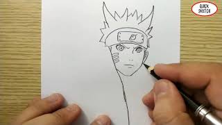 VERY EASY, how to draw naruto , manga from japan / quick sketch naruto