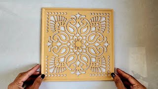 How to use square Rangoli stencil / How to make rangoli with square rangoli stencil #rangoli