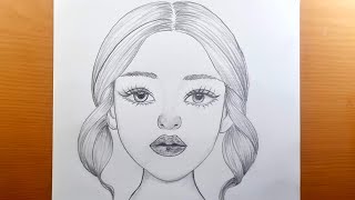 Como desenhar o rosto de uma linda garota - Desenhe facilmente o retrato de uma garota  com um lápis