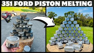 351 Ford Cleveland Piston Melt Down - Массовые стержни - ASMR Плавление металла - BigStackD Casting