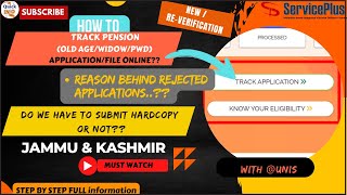 How to track Pension application online in J&K | Jansugam |Pension Re-verification |#Social welfare.