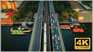 Taksin Bridge  (Drone 4k)