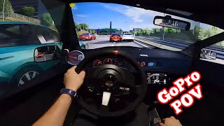 Assetto Corsa Cutting up heavy Traffic - Triple Screen Setup I GoPro POV