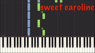 Sweet Caroline | SLOW Piano Tutorial | Late Intermediate | Neil Diamond