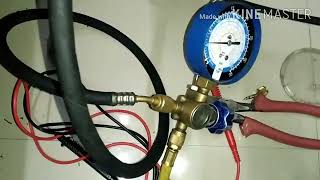 R290 propane Gas charging Voltas deep-fried#mrpranaytips #ac #youtube #voltasac