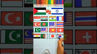 Wrong ❌ Israel 🇮🇱😟 VS Right ✔️ Palestine 🇵🇸🤩 support countries flag drawing#palestine#art#shorts