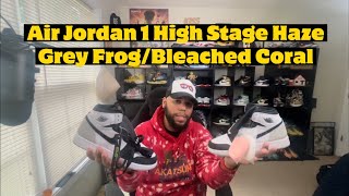 Air Jordan 1 High Stage Haze Grey Frog/Bleached Coral