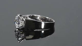 Solitaire Diamond Wide Cathedral Ring 14k White Gold by Pompeii3