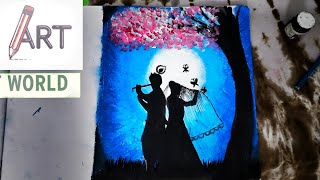 How to draw Radha Krishna || Janmashtami special drawing - step by step || Oil pastel drawing tricks