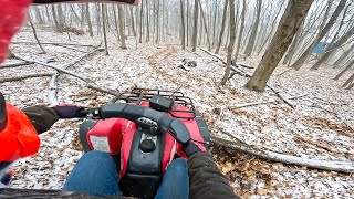 Honda Foreman Snowy Wisconsin Farm Riding