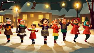 Magical Christmas Dance: Adorable Characters in a Sparkling Wonderland