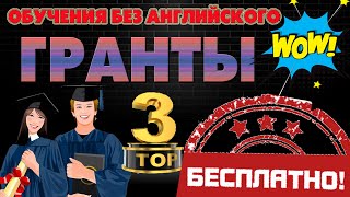 ТОП 3 СТРАН для бесплатного  образования /Гранты/Стипендии/Квоты - без знания английского языка