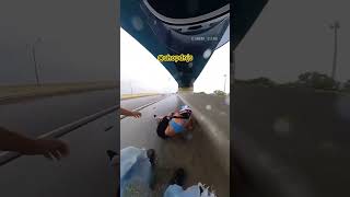 Biker Gets Hit By Tire!!! 😳🤦‍♂️🛞 #trending #funny #shorts