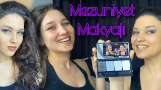 MEZUNİYET MAKYAJI | 5 yıl önce olduğu gibi yine ablam yaptı 🙃 Lise anıları & pişmanlıklar | makeup