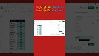 Highlight the Numbers from the Bunch of Texts in an Excel in Just 15 seconds..!! #excel #tips