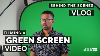 Filming a green screen video for a commercial