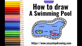 How to draw swimming pool | easystepdrawing #swimmingpool