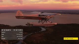 MS Flight Simulator 2020 Showcase Mode (mode vitrine) flight over Montreal at sunrise