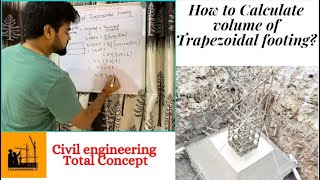 How to Calculate concrete  Volume of Trapezoidal footing?