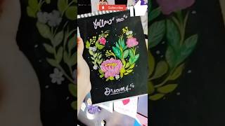 Black Canvas Painting - Easy Flower Art || #shorts #velonarttrest #trending #blackcanvas