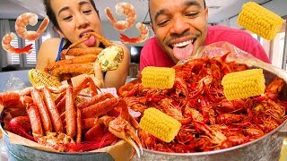 SEAFOOD BOIL MUKBANG | CRAWFISH, KING CRABS LEGS, SHRIMP | EATING SHOW